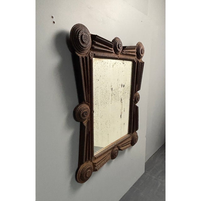 Antique Tramp Art Folk Art Distressed Mirror, Austria, 1890s For Sale - Image 6 of 18