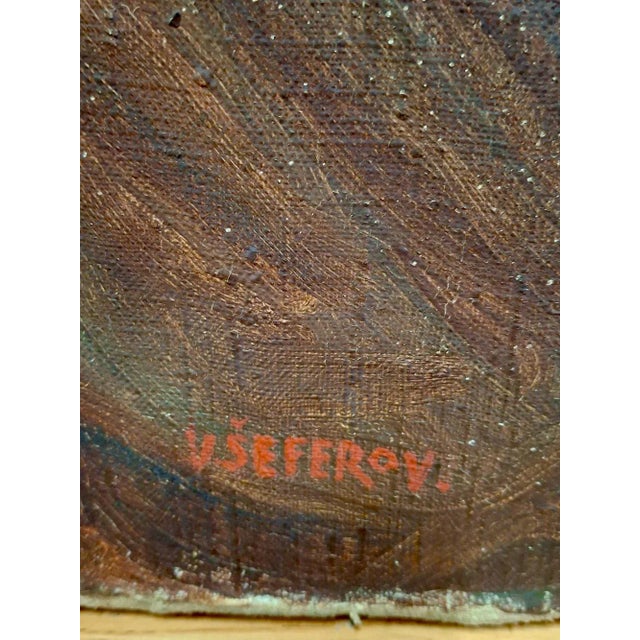 Textile A Cherub With a Future Prime Minister Inside, by Croatian Painter Vilko Šeferov (1895-1974) For Sale - Image 7 of 8