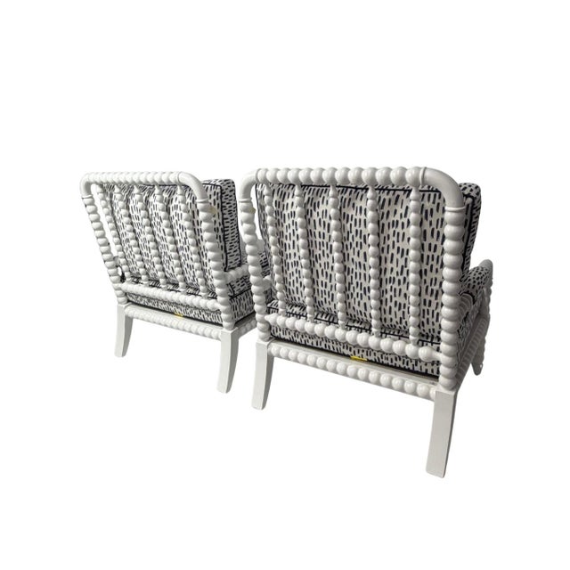 2020s Pair of Bobbin Armchairs With Plush Upholstered Cushions & Backs For Sale - Image 5 of 6