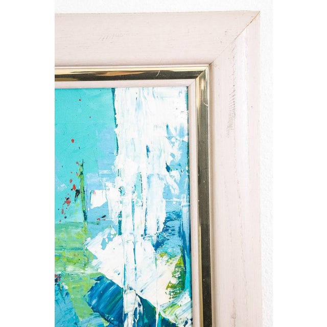 1960s Mid Century Modern Oil Painting Abstract Expressionism For Sale - Image 4 of 12