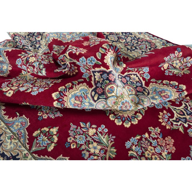 Hand-Knotted Oriental Rug in Red For Sale - Image 11 of 13