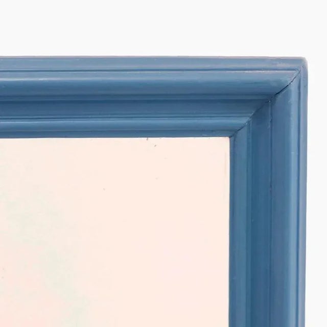 Vintage Spanish Mirror in Blue Wooden Frame, 1950s For Sale - Image 4 of 5