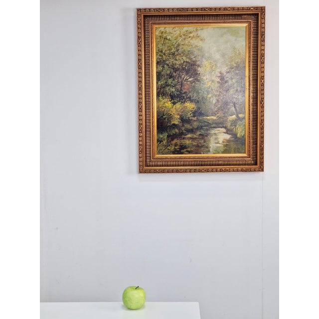 J. De Borge, Forest Landscape, 1970s, Oil on Canvas, Framed For Sale - Image 10 of 12
