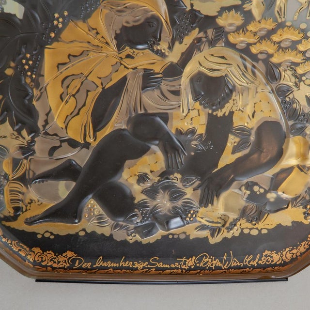 Wall Mounted Frosted Glass Art Object from Rosenthal, 1987 For Sale - Image 9 of 11