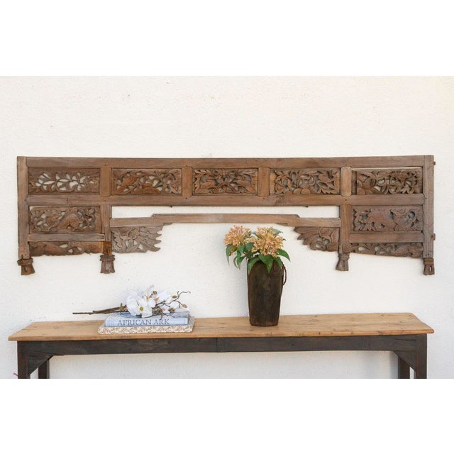 Wood Antique Openwork Carving From a Royal Asian Canopy For Sale - Image 7 of 7