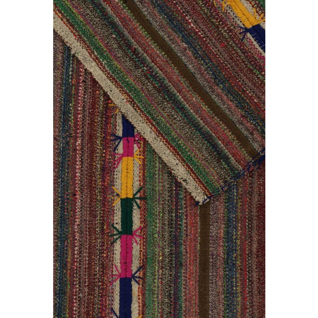 1950s Vintage Chaput Kilim in Colorful Pattern, Stripes Gradient by Rug & Kilim For Sale In New York - Image 6 of 6