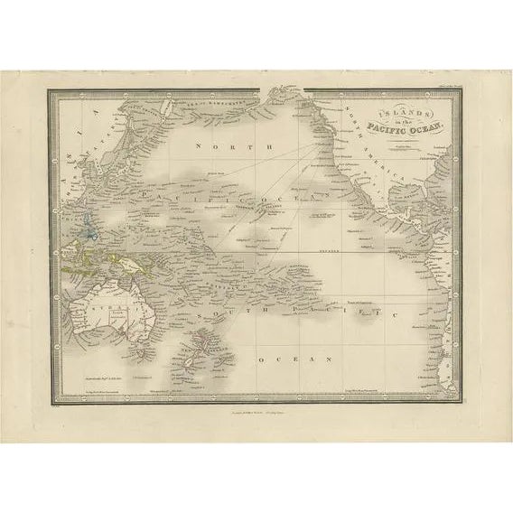 Antique Map of the Islands in the Pacific Ocean by Wyld, 1845 For Sale