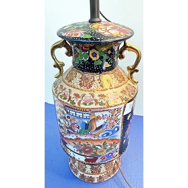 Japanese 1960s Satsuma Style Table Lamp For Sale - Image 3 of 5