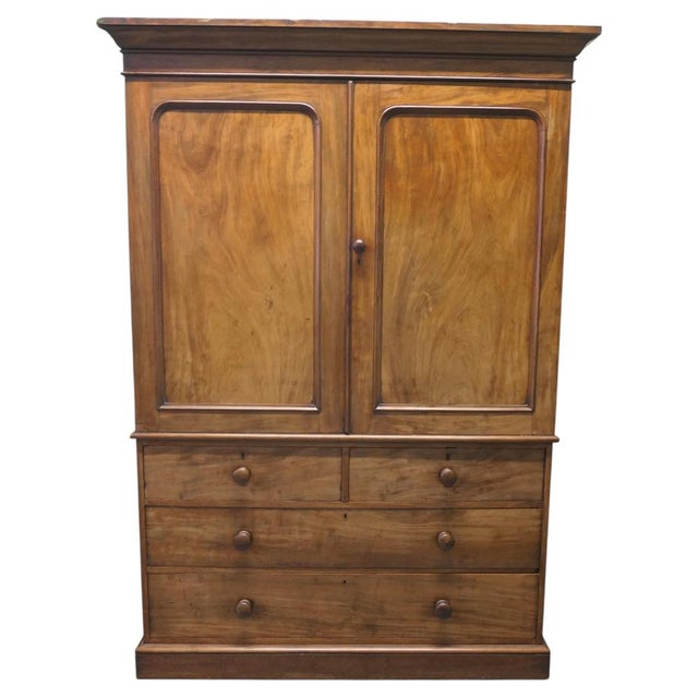 Brown Victorian Mahogany Linen Press from Heals, 1880 For Sale - Image 8 of 8