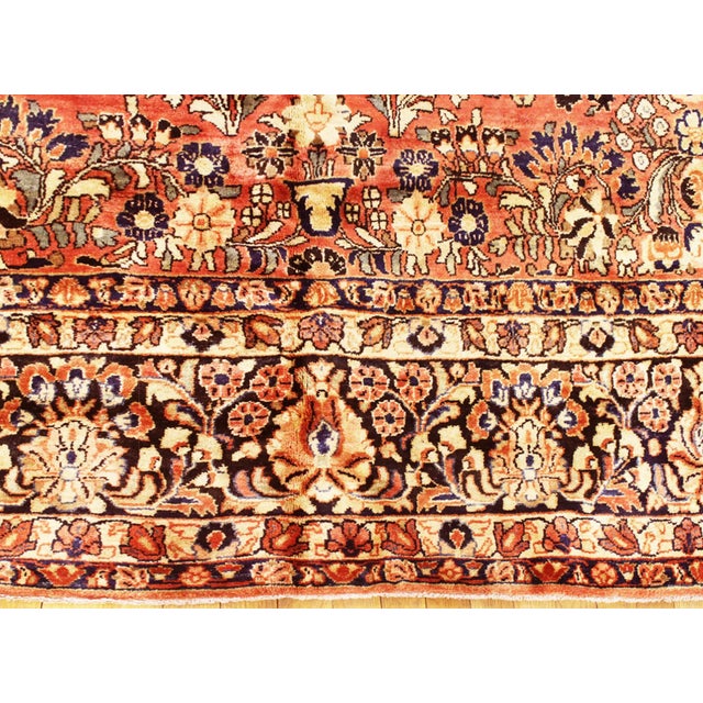 1920s Antique Persian Sarouk Oriental Rug, in Room Size, with Intricate Floral Design For Sale - Image 5 of 10