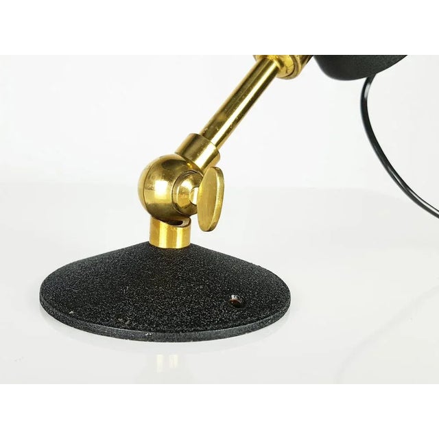 Mid-Century Adjustable Wall Lamps in Black Painted Aluminum and Brass, 1950s, Set of 2 For Sale - Image 12 of 13