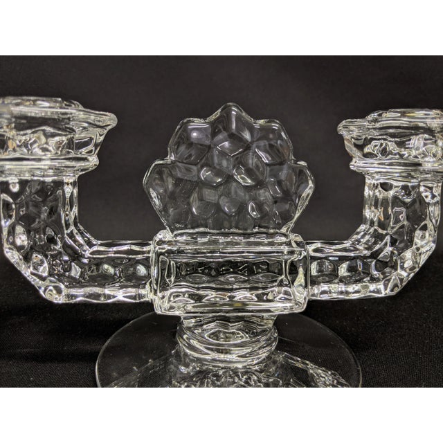Glass Fostoria Glass Double Candle Holders - A Pair For Sale - Image 7 of 9