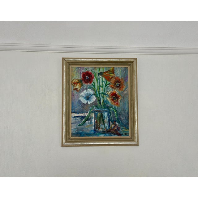 A. Åslund, Flower Still Life, 1954, Oil on Panel, Framed For Sale - Image 12 of 18