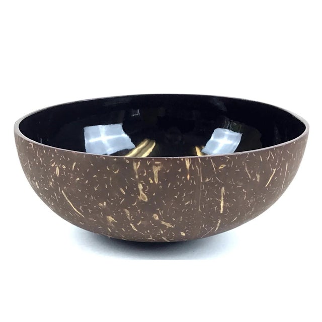 Vintage Coconut Shell Lacquer Bowl For Sale In Portland, ME - Image 6 of 7