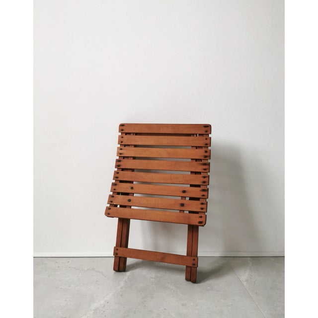 Tan Mid-Century Modern Belgian Foldable Stool, 1950s For Sale - Image 8 of 10