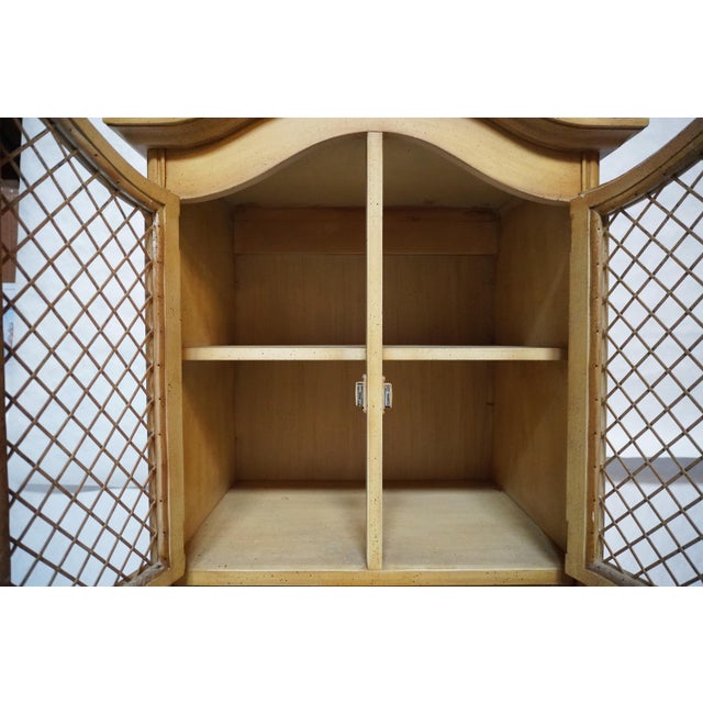 Late 20th Century French Provincial Bonnet Top Secretary Desk With Grilled Cabinet For Sale - Image 10 of 14