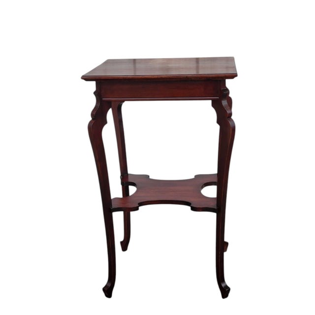 19th Century Solid Cherry Edwardian Two Tier Occasional Table For Sale - Image 14 of 15