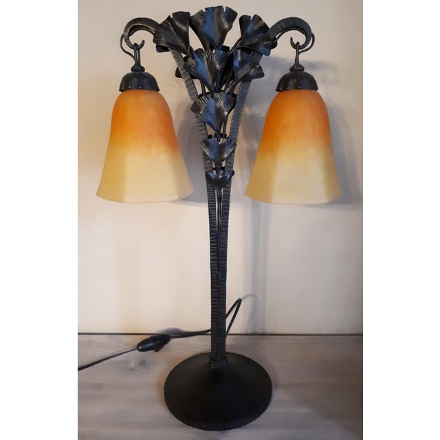 Art Deco Wrought Iron Lamp by Charles Schneider, 1920s For Sale - Image 12 of 12