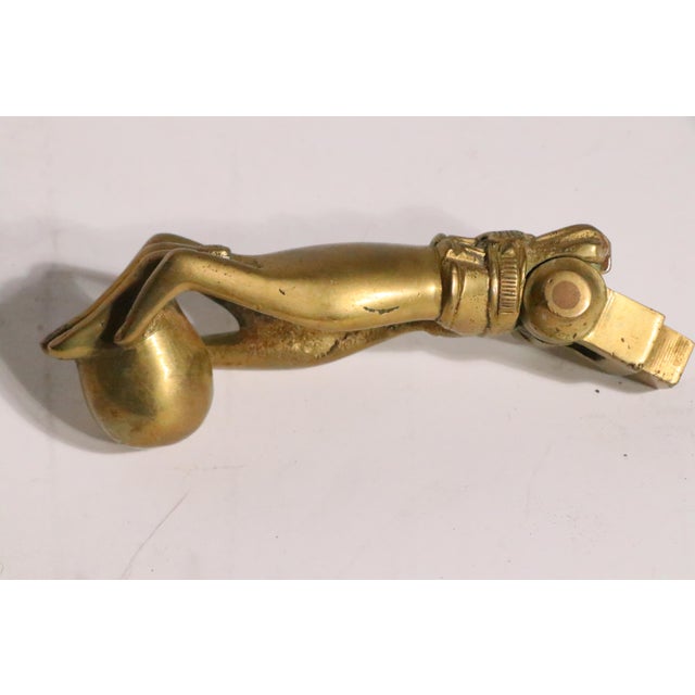 Antique Victorian Brass Hand Door Knocker For Sale - Image 11 of 11