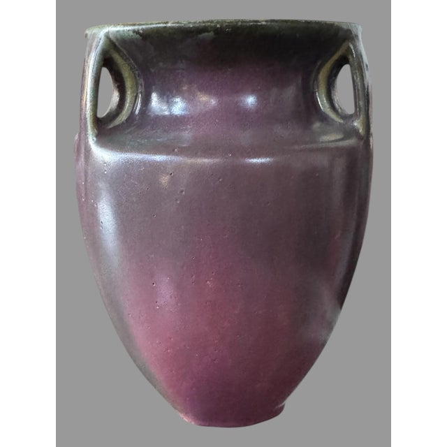 Ceramic Vintage Fulper 3-Handled Art Pottery Bullet Vase For Sale - Image 7 of 10