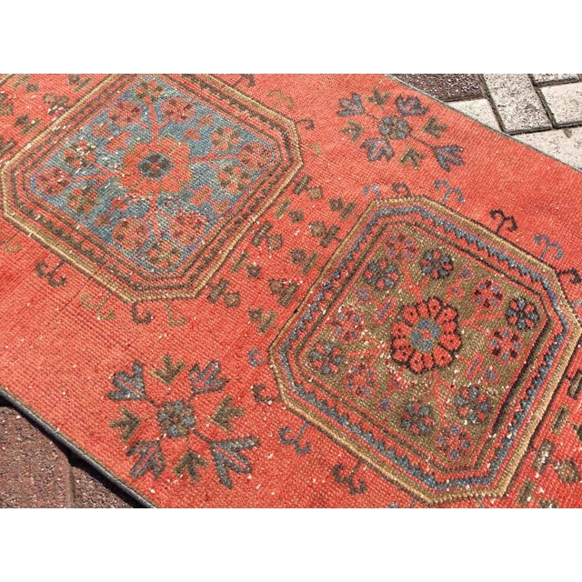 1960s Vintage Handmade Turkish Runner Rug - 34" X 137" For Sale - Image 5 of 10
