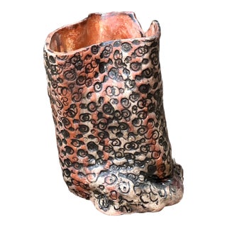 Vintage Aboriginal Studio Pottery Dot Vase For Sale