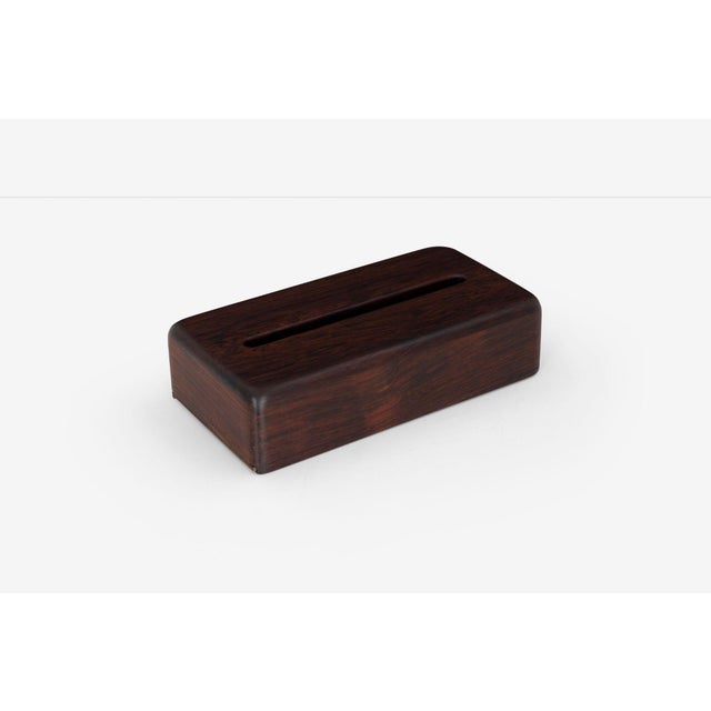 Mid-Century Modern Arthur Espenet Carpenter Rosewood Tissue Box 1965 For Sale - Image 3 of 6