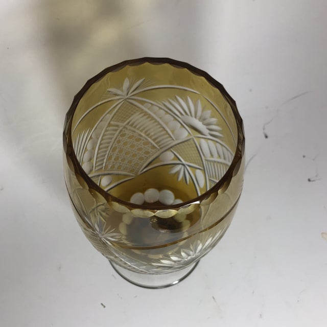1940s Etched Bohemian Glass Vase Chairish