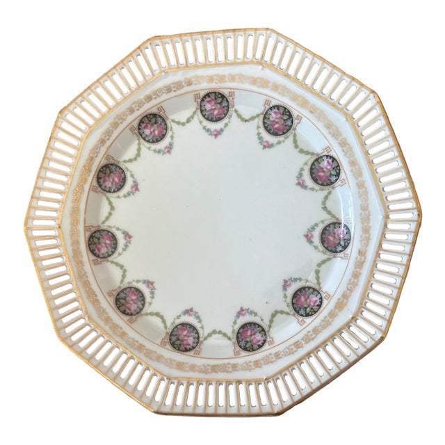 1930s Art Deco Schuman Plate With Reticulated Edge For Sale