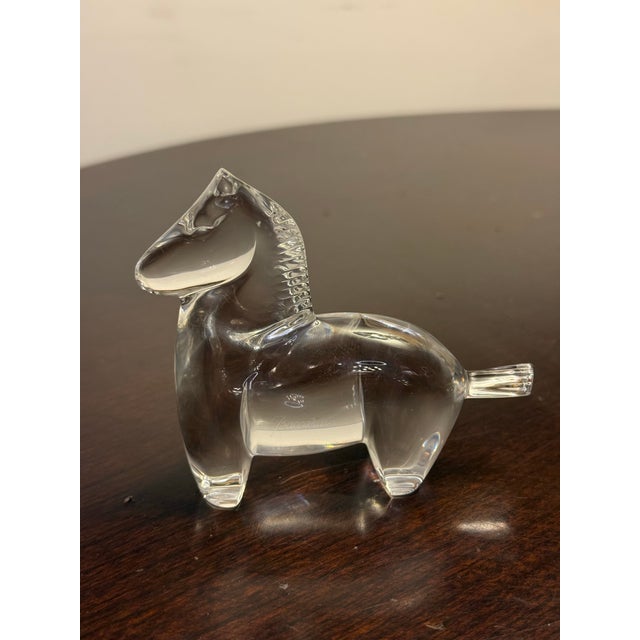 Glass Baccarat Crystal Trojan Horse Figurine For Sale - Image 7 of 12