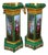 French Louis XVI Faux Malachite Pedestal Stands, Set of 2 For Sale