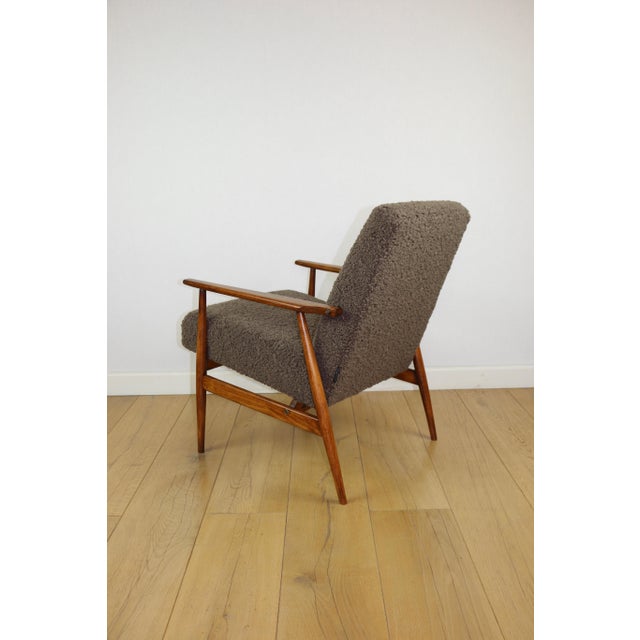 Wood Fox Lis Chair in Chocolate Brown Lamb, 1970s For Sale - Image 7 of 15