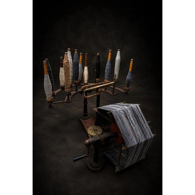 Antique Industrial Textile Yarn Winder in Cast Iron For Sale - Image 4 of 11