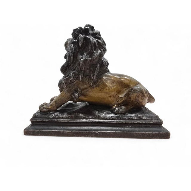 Viennese Cold-Painted Bronze Lion by MR, 19th Century For Sale - Image 6 of 12