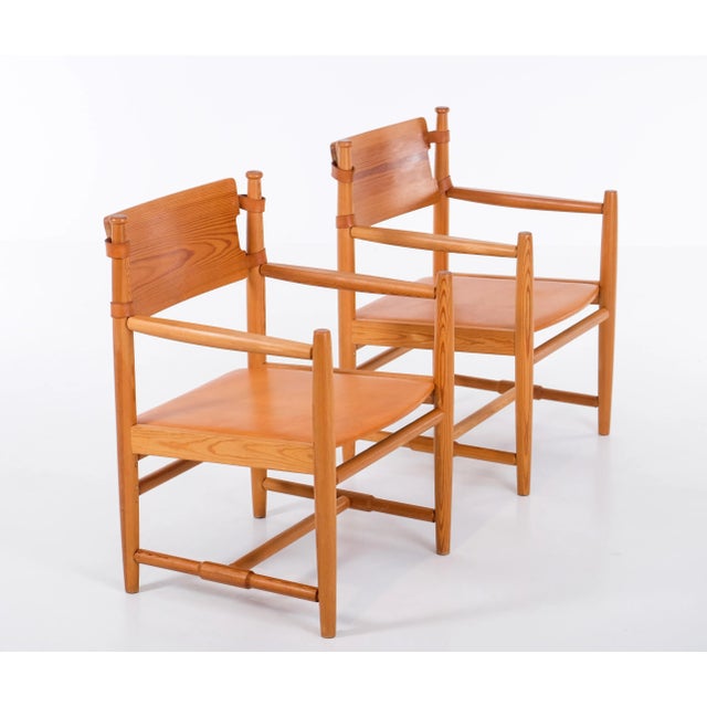 Wood Swedish Leather Armchair, 1960s For Sale - Image 7 of 10