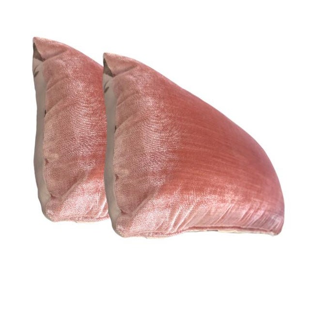 Abstract Pair of Pink Owl Lumbar Pillows For Sale - Image 3 of 6