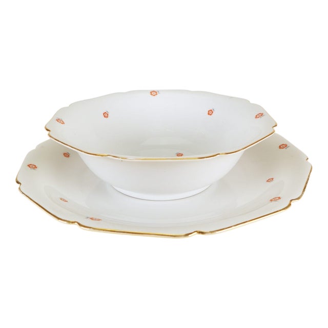 Ceramic Plate and Terrine from Heinrich & Co. Selb Bavaria, Set of 2 For Sale