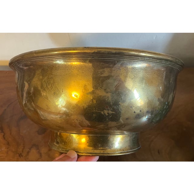 Antique 18th Century Dutch Brass Footed Fruit Bowl For Sale In New York - Image 6 of 14