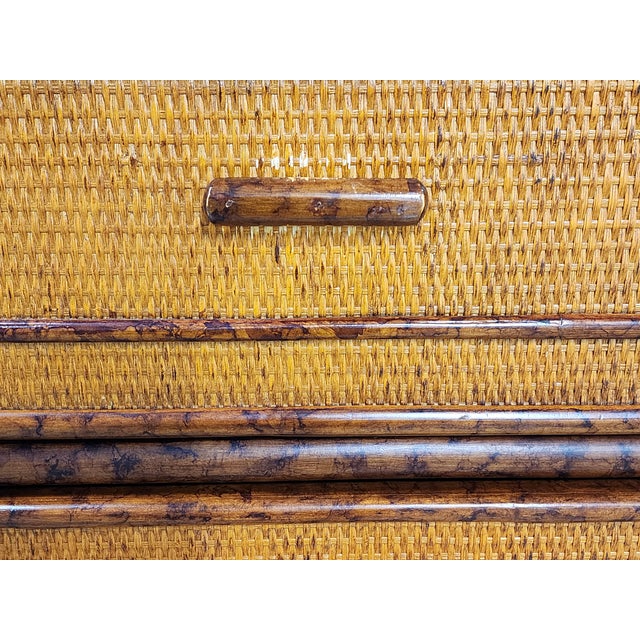 Vintage Late 20th Century Faux Bamboo & Rattan Chest of Drawers For Sale - Image 15 of 15