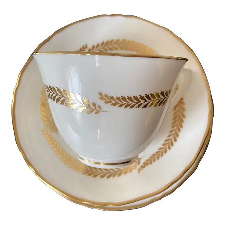 Royal Worcester Gold & White Coffee Espresso Tea Porcelain Footed Cup ...