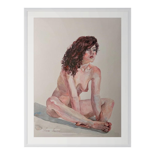 Eternal Spring Original Impressionistic Nude Figure Watercolor on Paper Painting Art by Anna Novick For Sale