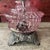 1950s Pair of Vintage Pink Glass Hobnail Electric Lamps With Ornate Metal Bases - 10" High For Sale - Image 5 of 15