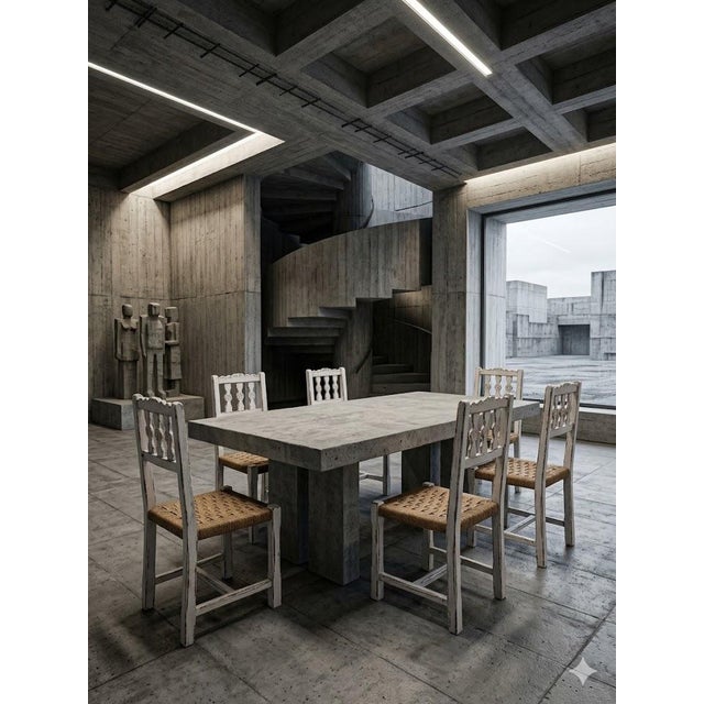 Vintage Wood Chairs with Rope Seats, 1960s, Set of 6, in Flawless conditions. Designed 1960 to 1969