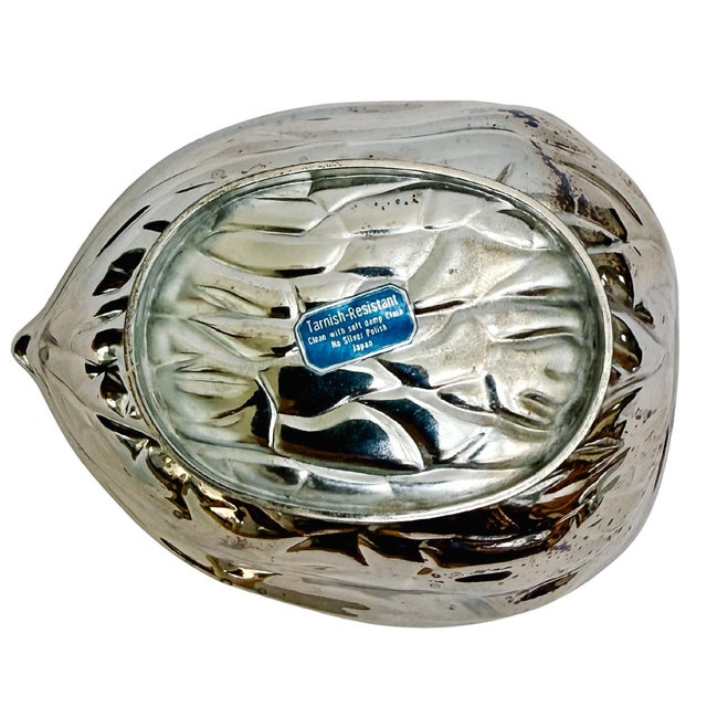 Mid-Century Silver-Plated Trompe L’Oeil Walnut Box With Gold Plated Interior For Sale - Image 9 of 9