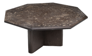 Large Octagonal Coffee Table with Posidonia Slate Top, 1970s