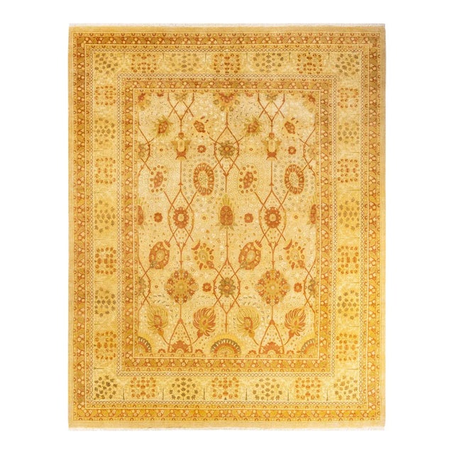 Ivory Mogul, One-of-a-Kind Hand-Knotted Area Rug in Ivory, 8' 3" x 10' 1" For Sale - Image 8 of 8