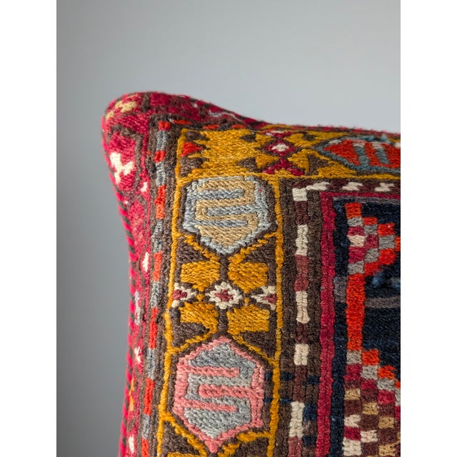 Beige Large Mid-Century Caucasian Wool Kilim Soumak Floor Cushion, 1950s For Sale - Image 8 of 18