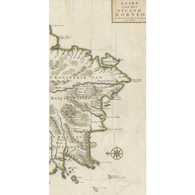 Antique Map of Borneo Kalimantan Indonesia and Sabah Malaysia and Brunei For Sale - Image 5 of 7