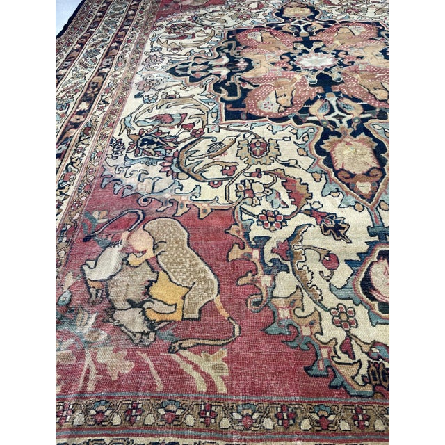 19th Century 1880's Antique Persian Kerman Lavar Rug - 9.2 x 12.5 For Sale - Image 5 of 12
