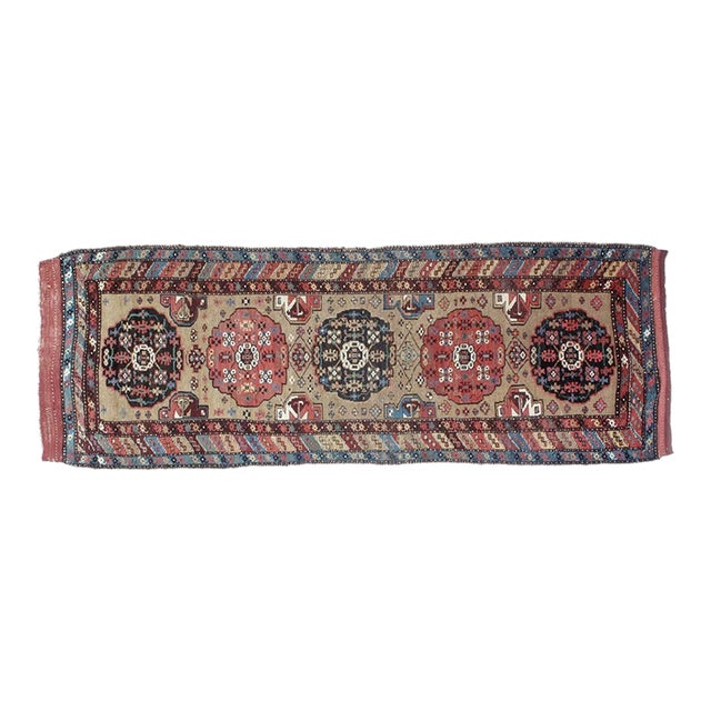 Antique N.west Camel Hair Persian Bakhshaish , 3'5" X 10'1" For Sale